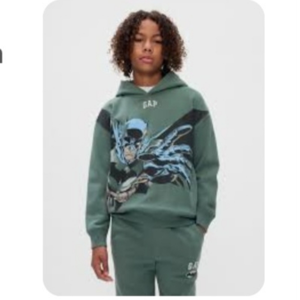 GAP Youth's DC  Batman Graphic Hoodie in Green Size XXL(14-16)